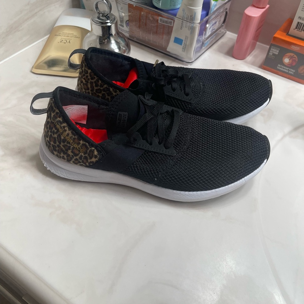 New Balance Black and Brown Sneakers with Breathable Knit Upper